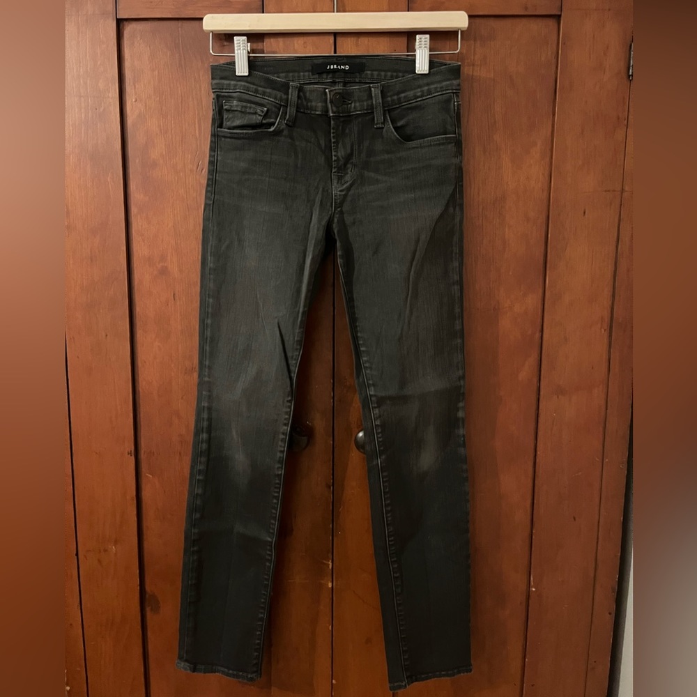 J Brand dark gray skinny jeans. Size 26. 28” inseam 8” rise.
